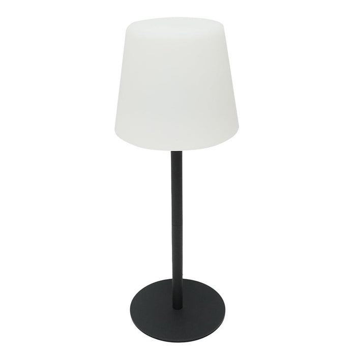 Lampada da tavolo LED ricaricabile per interni ed esterni, 2W, 3.7V 1200mAh, USB 5V 1A, luminosità regolabile, funzione memoria, IP65, nera