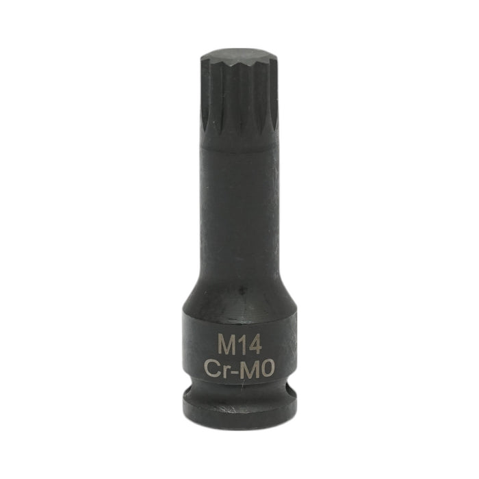 Chiave a bussola a percussione scanalata M14, 60 mm, attacco quadrato Cr-Mo da 3/8