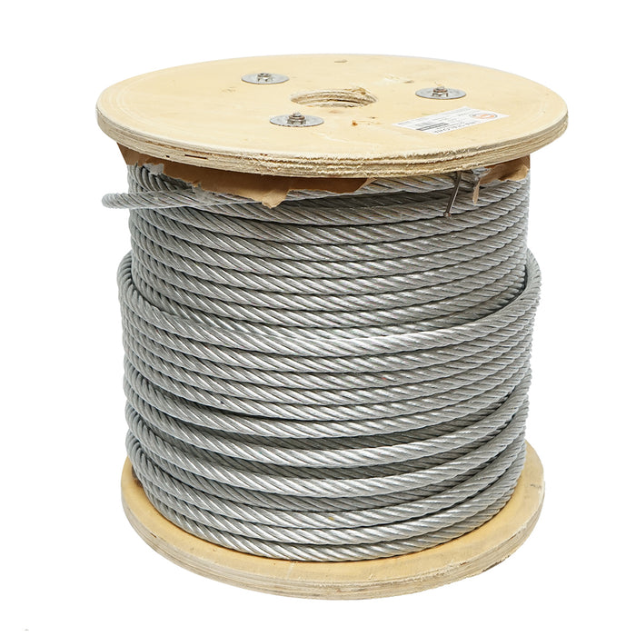 Cavo in acciaio zincato 10mm, 6x37 trefoli, carico massimo 5220Kg, peso 34,6Kg, 100m/rotolo