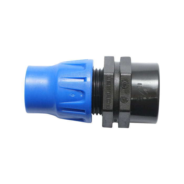 Giunto di collegamento con filettatura interna D20mmx3/4, PN6 per tubo di gocciolamento.