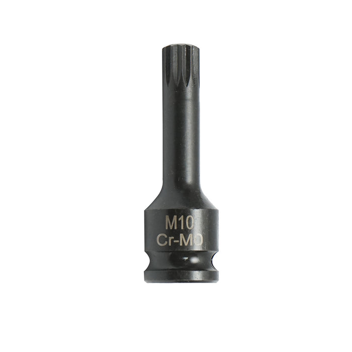 Chiave a bussola a percussione scanalata M10, 60 mm, attacco quadrato Cr-Mo da 3/8"