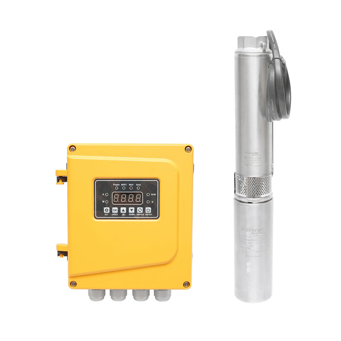 POMPA SOMMERSA 300W, 48V, portata 2.4 m³/h, diametro 75 mm, con controller per pannello solare fotovoltaico Breckner Germany