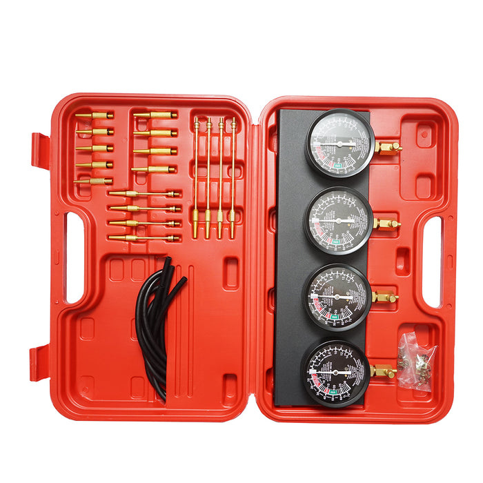 Kit sincronizzazione carburatore e iniezione, 4 manometri con adattatori Breckner Germany