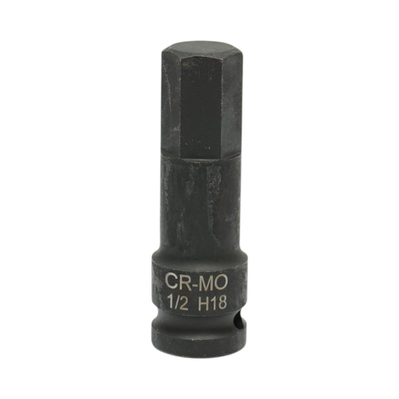 Bussola a inserto esagonale H18 per avvitatori a impulsi, 78 mm, attacco quadro da 1/2", Cr-Mo Breckner Germany