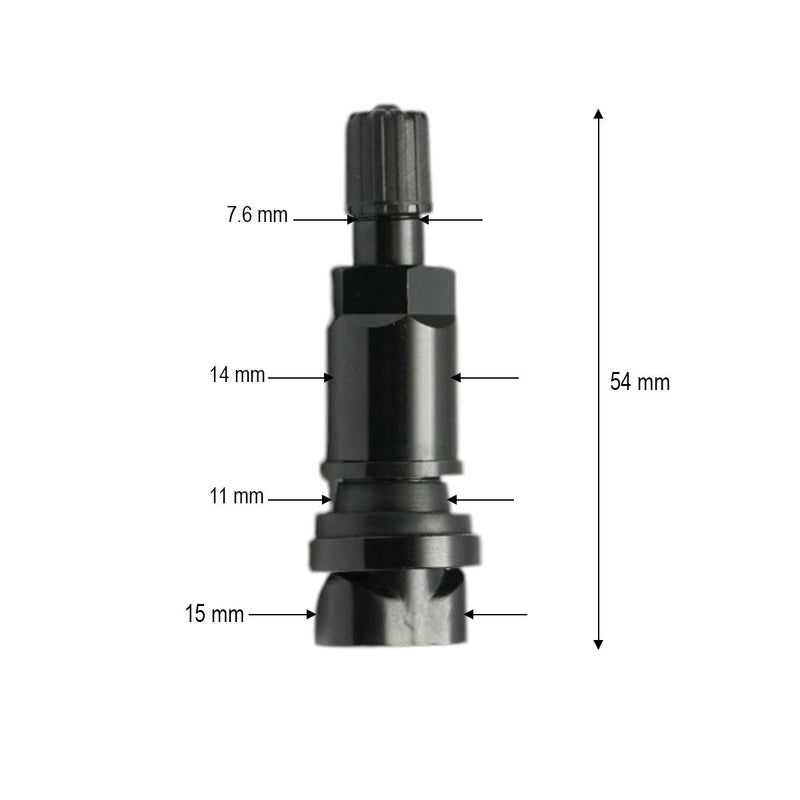 Valvola per cerchi tubeless nera da 54 mm, compatibile con sensore TPMS-01