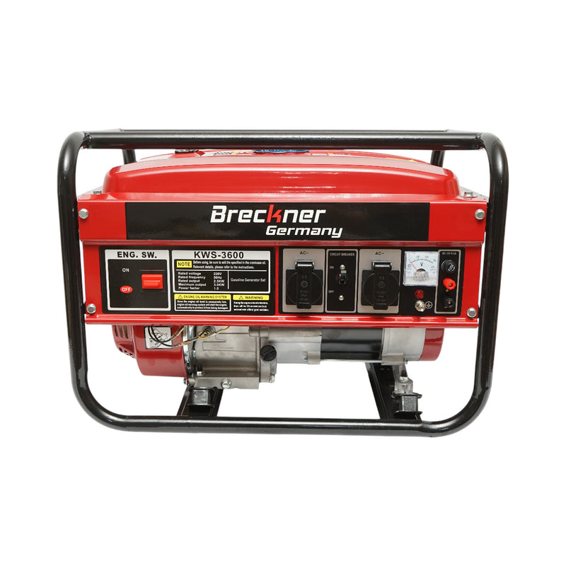 Generatore elettrico a benzina 2,5KW/220V, motore 7,5HP, avviamento manuale Breckner Germany