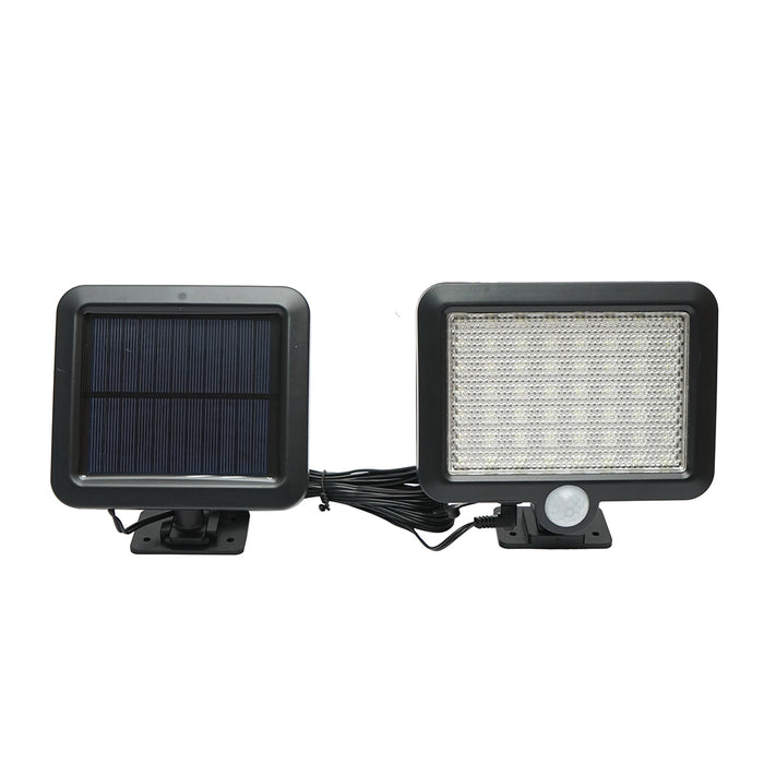 Lampada solare LED 250lm con pannello solare 1W 6V, batteria 1500mAh e sensore di movimento IP44