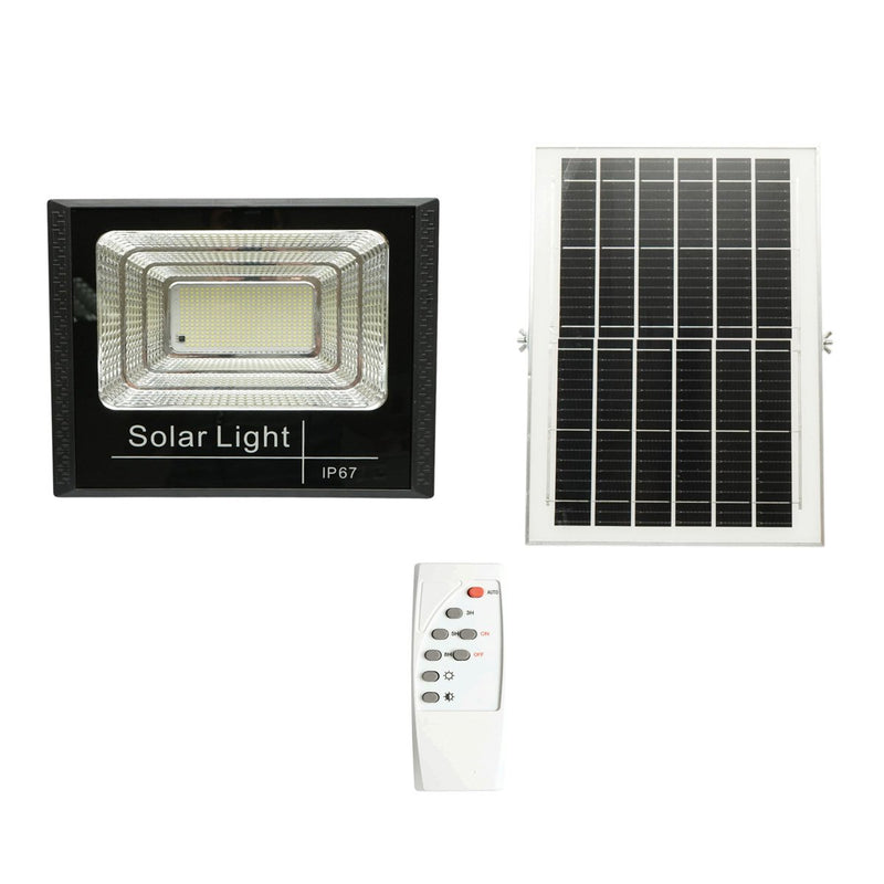 Faro LED da 200 W, 6500 K, con pannello solare da 12 W, batteria LiFePO4 da 8000 mAh e telecomando (IP67) Breckner Germany