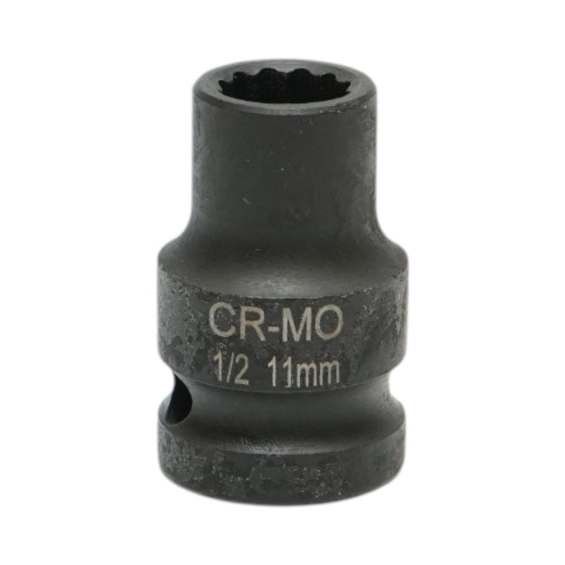 Bussola a impatto bi-esagonale da 11 mm, lunghezza 38 mm, attacco quadro da 1/2", acciaio Cr-Mo Breckner Germany