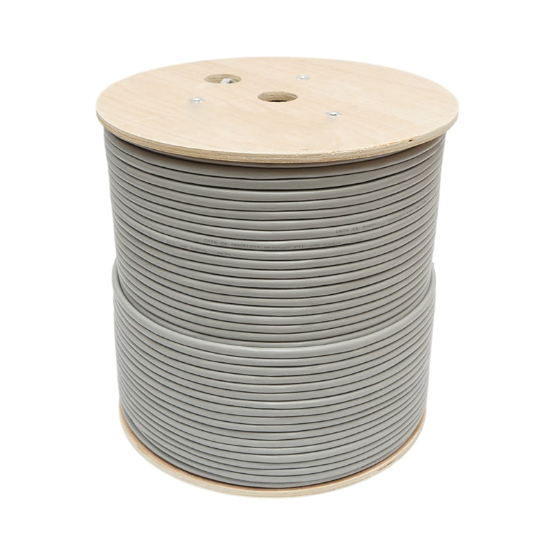 Cavo di rete CAT6 FTP in rame schermato 23AWG, 4 coppie, separatore a croce, PVC grigio, 305 m/rotolo