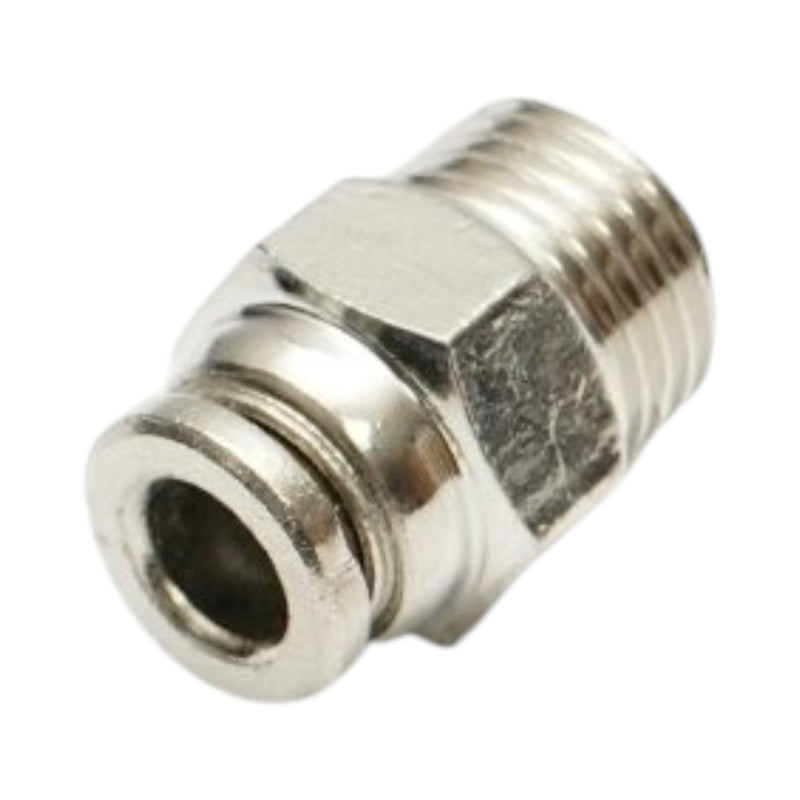 Raccordo rapido metallico dritto da 6 mm, filetto maschio da 1/4 di pollice