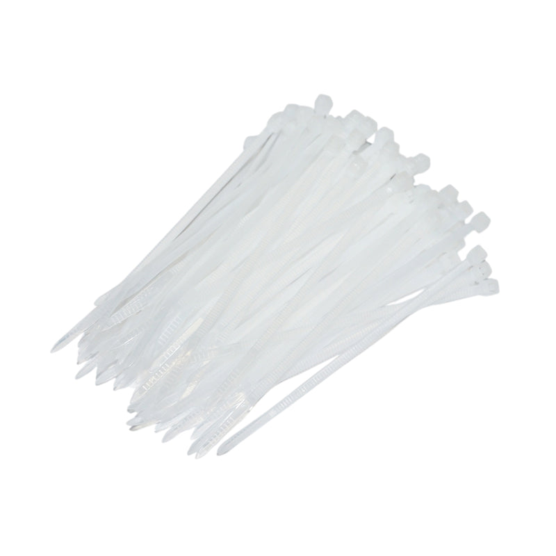 Fascette stringicavo in plastica bianca, 2,5 × 100 mm, 100 pezzi/set Longroad
