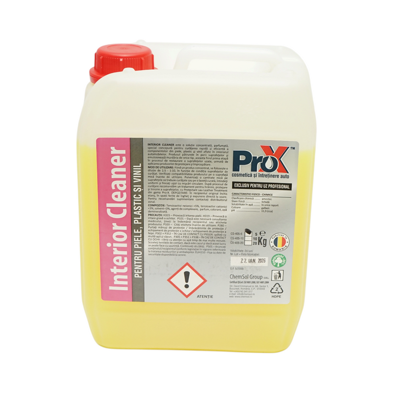 Pro-X Interior Cleaner – Detergente concentrato per interni auto (pelle, plastica e vinile) (5 kg)