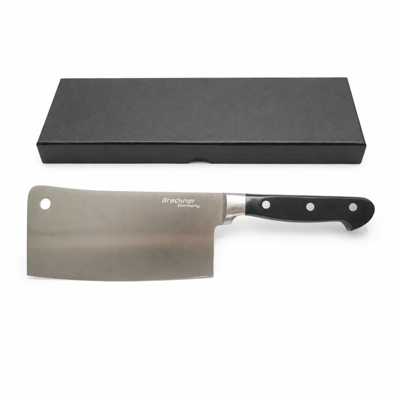 Mannaia professionale da 18 cm, lama in acciaio 5Cr15MoV, manico in ABS nero Breckner Germany