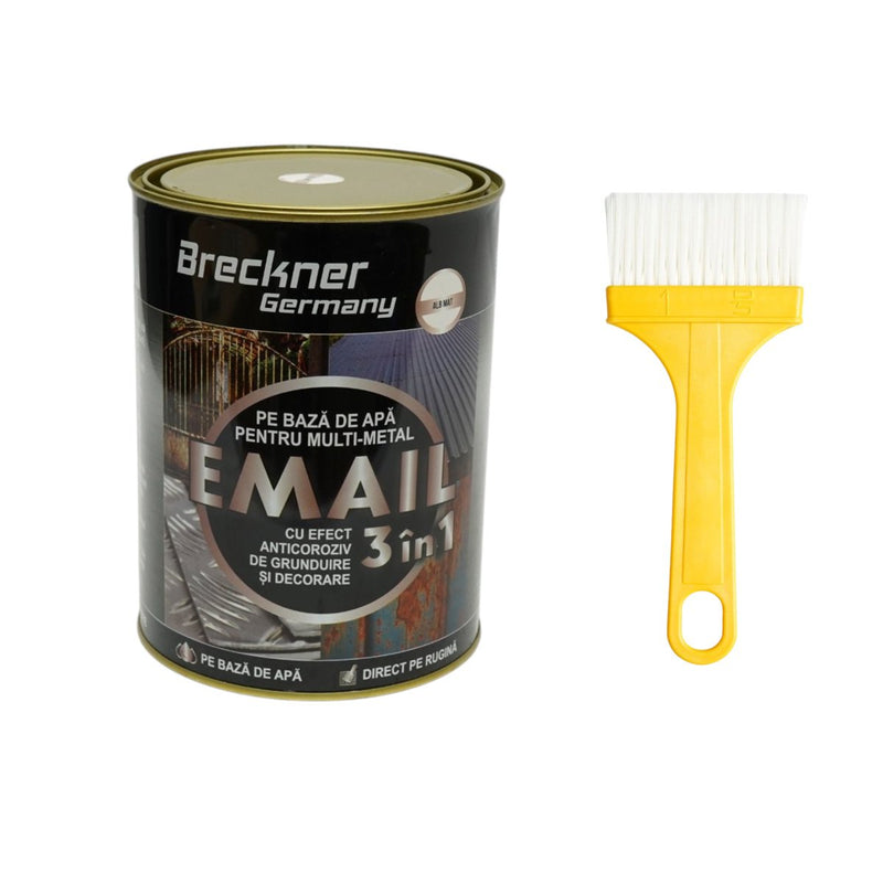 Smalto anticorrosivo 3 in 1 a base acqua per metalli, bianco opaco, 2 kg, applicabile direttamente sulla ruggine Breckner Germany