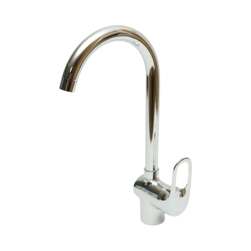 Miscelatore per lavello cucina con bocca alta, monocomando, finitura cromo lucido, flessibili inclusi Breckner Germany