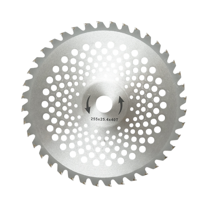 Disco circolare in widia 255 × 25,4 × 1,15 mm, 40 denti per decespugliatore a spalla THOR.
