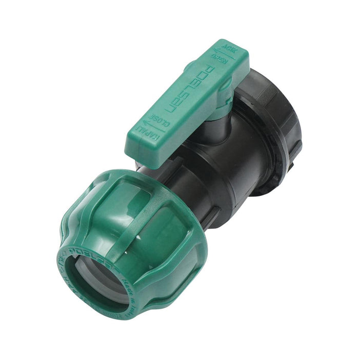 Valvola A Sfera per tubi irrigazione a goccia PN10-32mm X 3/4", Rubinetto per Tubi Nastro di irrigazione a Goccia, Valvola A Sfera per sistemi di irrigazione a goccia PN10-32mm X 3/4"