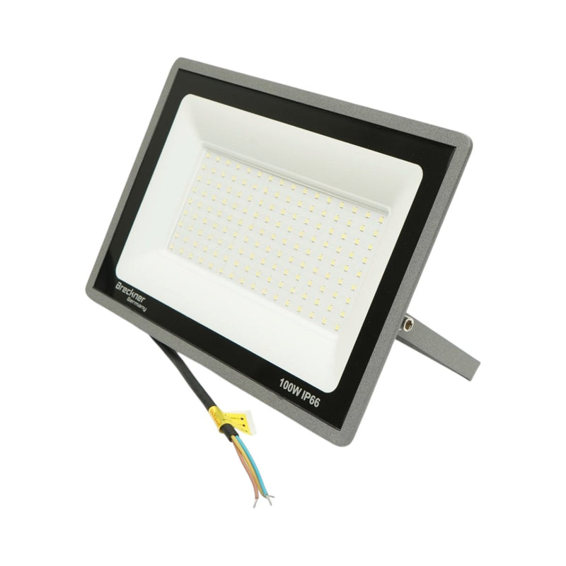 Proiettore LED 100W, 100-265V, 6500K, 10000lm, fascio largo, 285x195x30mm, IP66 Breckner Germany