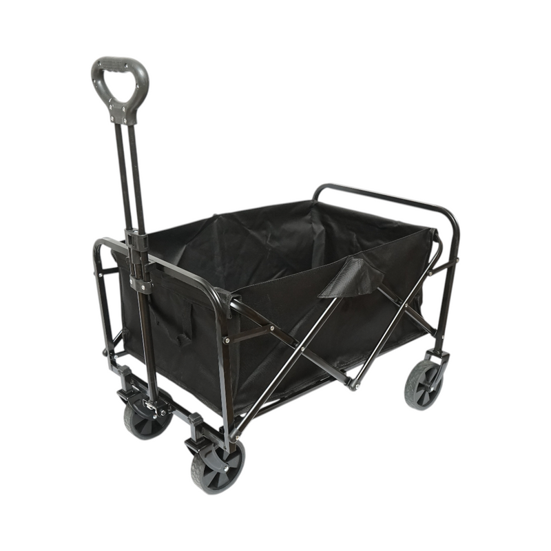 Carrello pieghevole per giardino e campeggio con ruote, manico estensibile, telaio in metallo e struttura in tessuto (70x48x47 cm) Breckner Germany