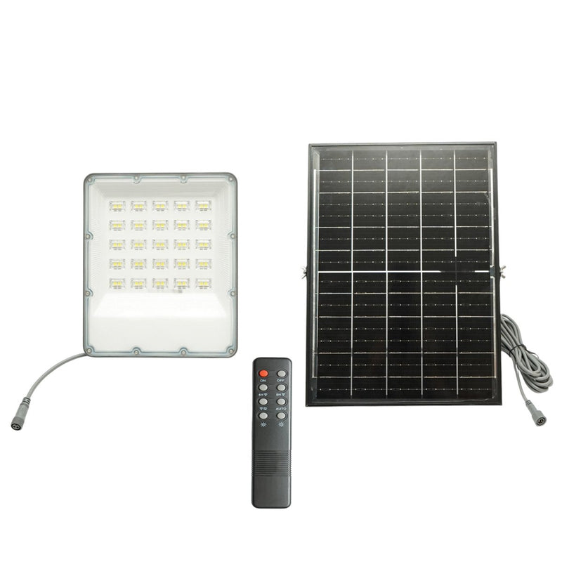 Faro LED da 400 W, 6500 K, con pannello solare bifacciale da 40 W, batteria LiFePO4 da 20.000 mAh e telecomando (IP66) Breckner Germany