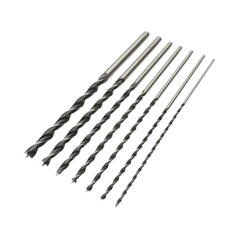 Set di 7 punte per legno, 4–12 mm, lunghezza 300 mm, con attacco cilindrico
