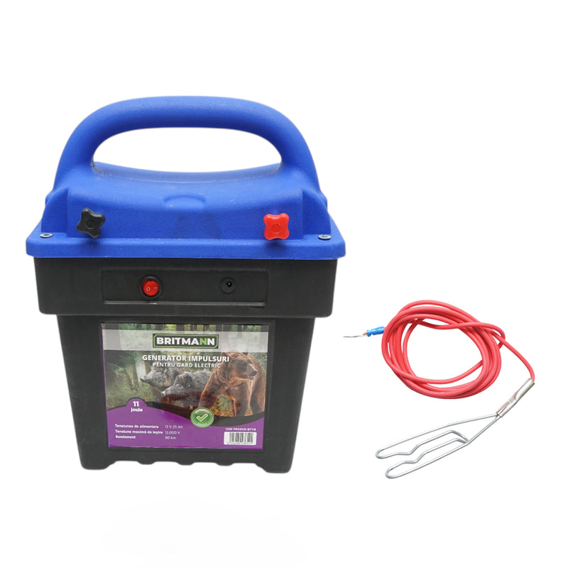 Elettrificatore per recinti elettrici Britmann 12V, 11 Joule, 120 km