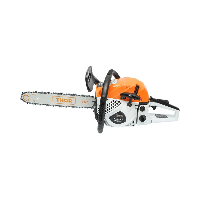 Motosega a scoppio professionale THOR a 2 tempi, 52 cc, 3 CV, 8000 giri/min, barra da 16 pollici (400 mm)
