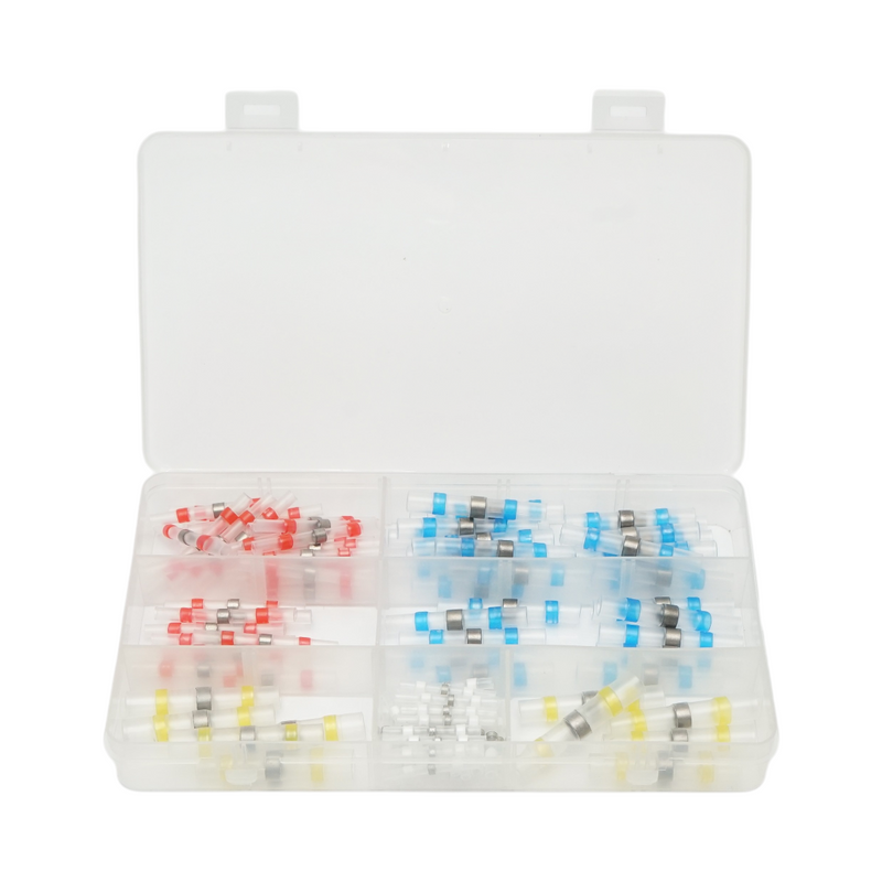 Kit da 100 connettori termorestringenti con anello di saldatura (0,25–6 mm²) – Leader