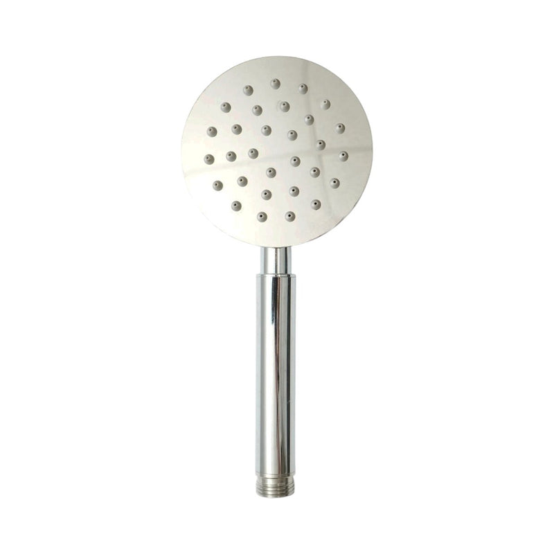 Soffione doccia rotondo, 1 funzione di getto (effetto pioggia), ugelli in silicone, finitura cromo lucido, acciaio inox, 100x225 mm