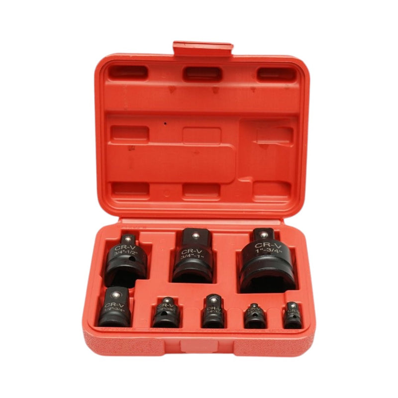 Set di 8 adattatori per bussole a impulsi in acciaio Cr-V (attacchi da 1/4", 3/8", 1/2", 3/4", 1") Breckner Germany