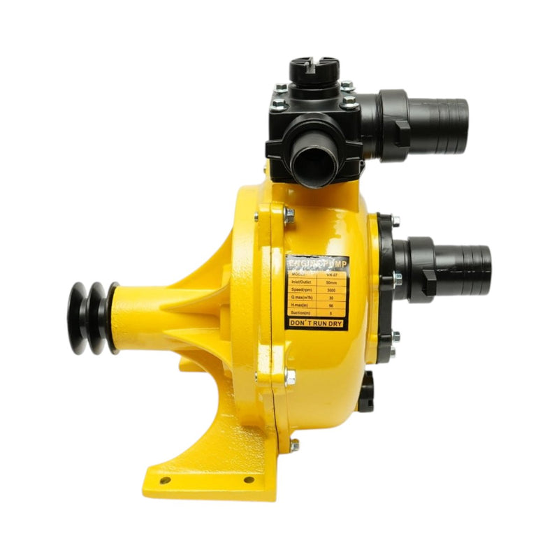 Pompa centrifuga autoadescante per acqua con doppia puleggia, 4 kW, 2 pollici, portata 30 m³/h, profondità di aspirazione 5 m, prevalenza 56 m, per irrigazione.