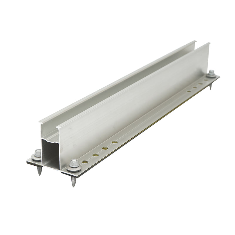 Supporto per guida a profilo a H (385x50 mm) con viti e guarnizione in EPDM per il montaggio di pannelli solari fotovoltaici, Sistema A, 20 mm