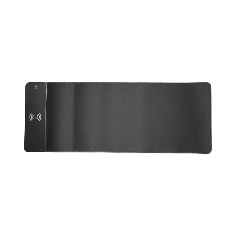 Mouse pad per gaming  con ricarica rapida wireless da 15 W, illuminazione LED RGB con 15 modalità e controllo touch, base antiscivolo in gomma, 80 × 30 cm