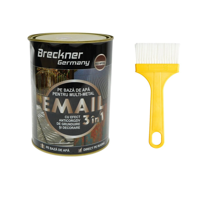 Smalto anticorrosivo 3 in 1 per metalli "Imperial Red", 2 kg, a base acqua, applicabile direttamente sulla ruggine. Breckner Germany