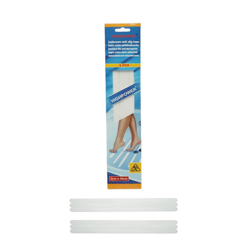Striscia antiscivolo autoadesiva trasparente HighPower 20x380 mm (set da 6 pezzi)