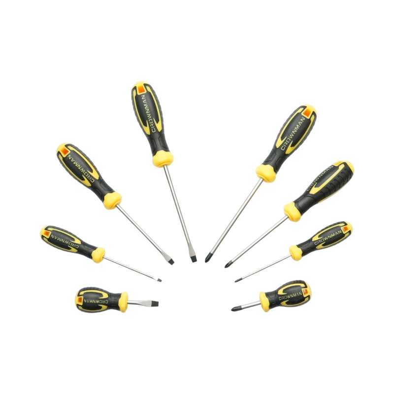 Set di cacciaviti professionali Crownman da 8 pezzi in acciaio Cr-V a croce  con punte magnetiche