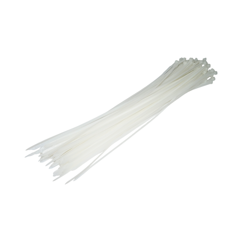 Fascette stringicavo in plastica bianca, 9 × 750 mm, 100 pezzi/set. Breckner Germany