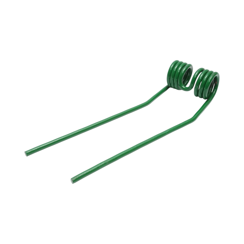 Dente elastico destro per rastrello raccoglifieno 105 × 370 × 9 mm, verde (Fella).
