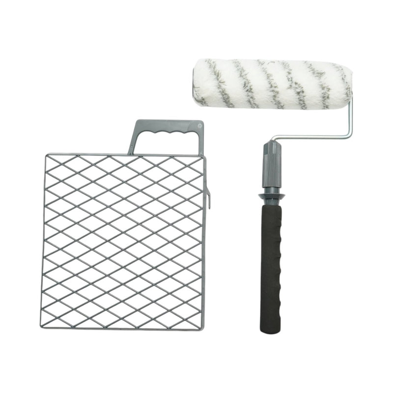 Set con rullo in poliestere (25 cm), manico telescopico (40–80 cm) e griglia in plastica per vaschetta Breckner Germany