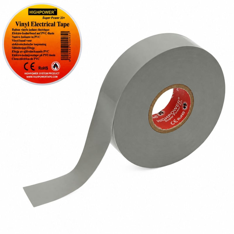 Nastro isolante in PVC grigio Premium Super Power 33+ HighPower 19 mm x 20 m