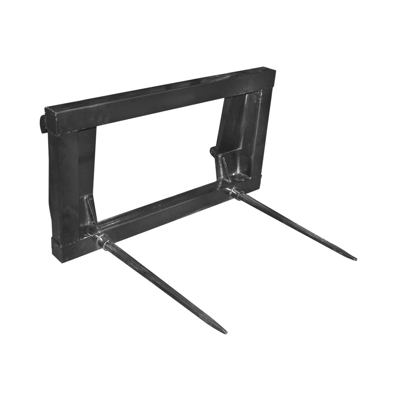 Forca per balle con denti da 80 cm, interasse tra i denti di 75 cm, carico massimo 220 kg.