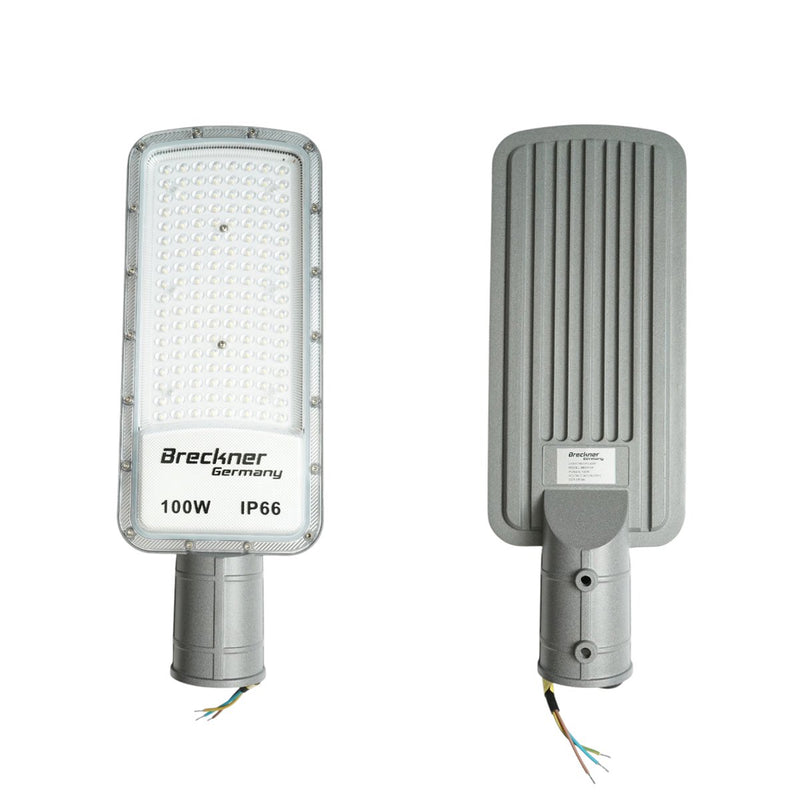 Lampione stradale LED da 100 W, 100-265 V, 6500 K, 11000 lm, montaggio su palo, 420x155x25 mm, IP66 Breckner Germany