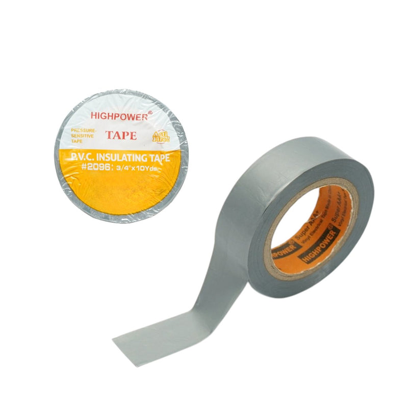 Nastro isolante in vinile grigio 19 mm x 9 m – Ignifugo, alta resistenza (qualità superiore AAA+)