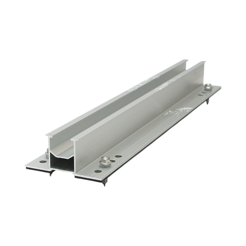 Staffa di montaggio a profilo a H (385x35 mm) con viti e guarnizione in EPDM per sistemi di montaggio di pannelli solari fotovoltaici (Sistema B, 24 mm).