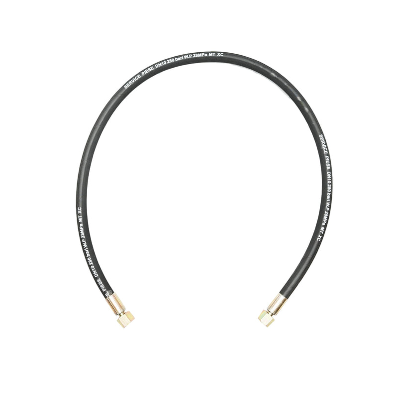 Tubo flessibile idraulico ad alta pressione 2SN DN10, pressato con raccordi fissi, lunghezza 1200 mm, attacchi M20.