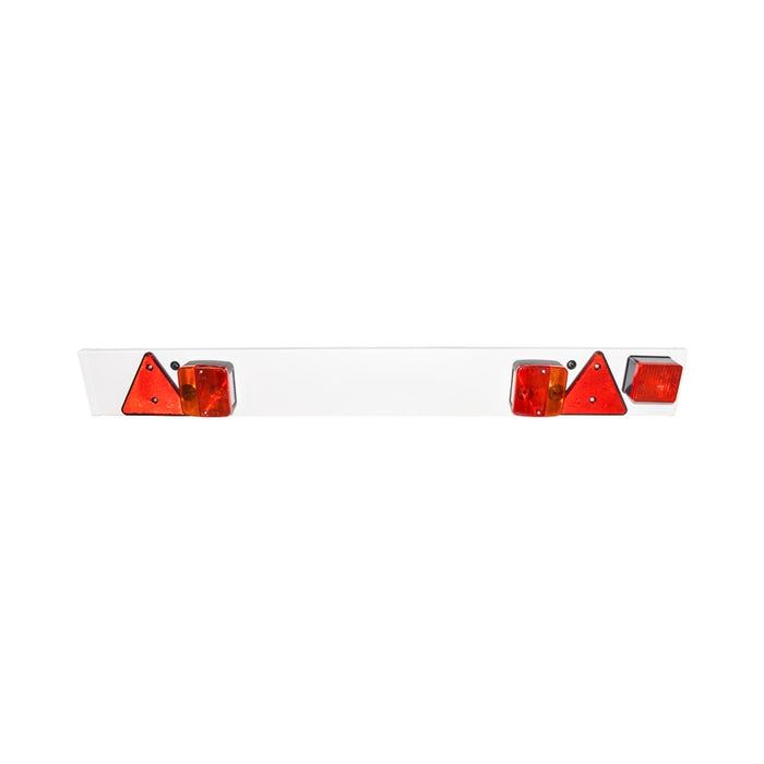 Gancio di traino 1220 mm, 2 lampade, 1 fendinebbia, 2 triangoli riflettenti, cavo da 6 m e presa da 12 V a 7 pin