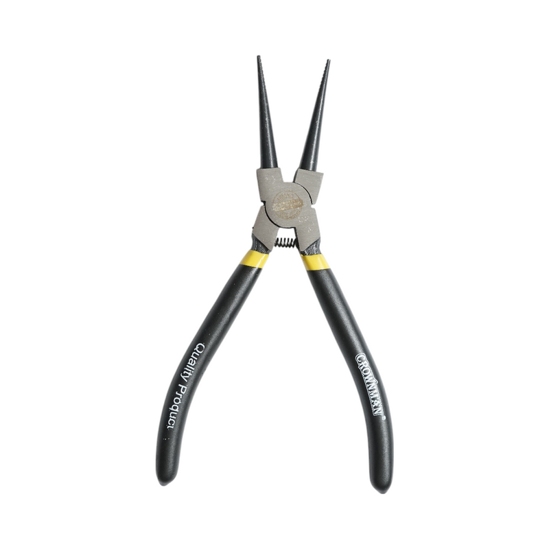 Pinza di sicurezza Crownman professionale da 180 mm con punta dritta e chiusura interna.
