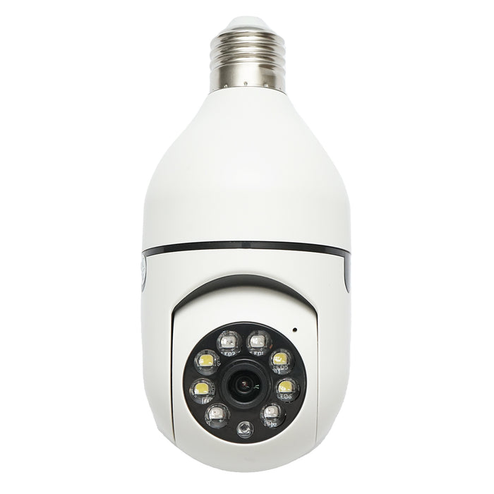 Telecamera di videosorveglianza PTZ con lampadina intelligente, WIFI 2.4G 1080P, lampadina E27 con sensore di movimento e applicazione YIIoT