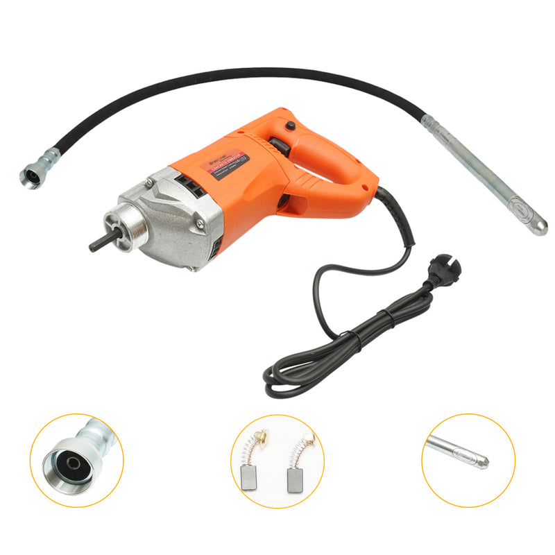 Vibratore elettrico portatile per calcestruzzo 1600 W, 220 V, albero flessibile da 2 m, testa da 35 mm, 5000 giri/min Breckner Germany
